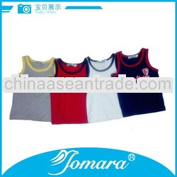 100% cotton summer kids sleeveless t shirt