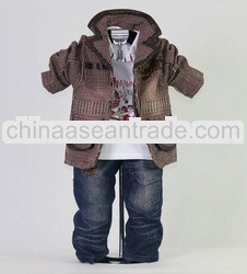 2012 New Autumn Brown Kids Clothes Set Boys 3Pcs Suit and T Shirt and Jeans Clothing 100% Same Like 