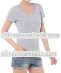 100% cotton U neck t-shirt for women