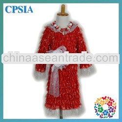 2013 Baby sparkle outfit Red glitteer neck lace sash headband 4pcs/set Bling Bing gIirls dreses