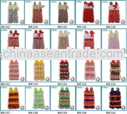 2013 Chrismas baby rompers lace satin multicolors ruffle petti bodysuit for kids with bow