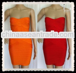 2013 Latest fashion sexy red strapless prom plus size bandage dress