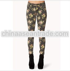 2013 New European Printed Ladies Denim Trousers Womens Jeans