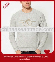 2013 latest design men's fitted sweatshirt with silk screen print