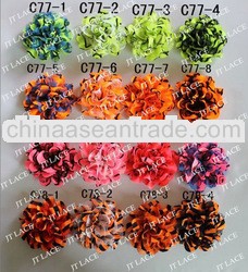 3.75" Chiffon lace layered flowers for Christmas