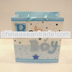 Baby Boy 3D Gift Paper Bag With Ribbon Handles