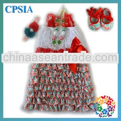 Baby printed Xmas dresses Girls Latest dresign Princess petti dress infnat party dress set