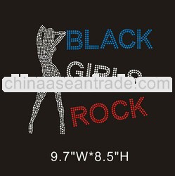 Black Girls Rock rhinestone heat transfer iron on t shirts design