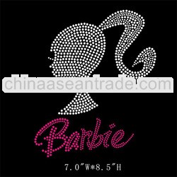 Bling Barbie rhinestone iron on transfer design for T-shirt