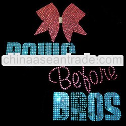 Bows Before Bros rhinestone transfer hot fix design