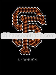 China rhinestone heat transfer iron on San Francisco Giants design for t-shirts