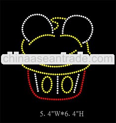 Cupcake hot fix rhinestone heat transfer motif design for t shirts