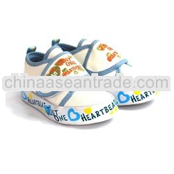 Customized Simple White Cartoon Baby Boy Canvas Shoes