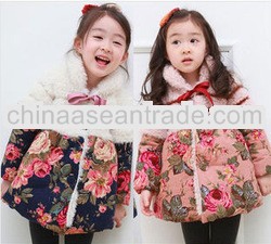 D70744W WINTER THICK PUFFY PRINT GIRL'S COTTON-PAD CLOTHING