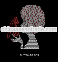 Delta Sigma Theta Afro Chick iron on rhinestone transfer crystal design for t shirts