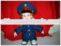 Electronical Music Walk Plastic Army Captain Baby Boy Doll