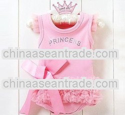 Fashion girl's princess romper cotton