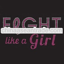 Fight like a girl Breast Cancer Awareness rhinestone transfer