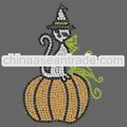 Halloween Pumpkin hotfix rhinestone transfer motif