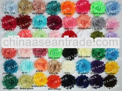 Hot! solid 2.5" chiffon shabby flower trims 41 colors for selection