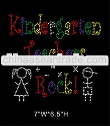 Kindergarten teachers rock rhinestone iron on transfer design for T-shirt