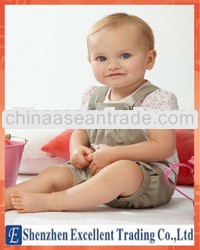 Latest Design Suspenders and Flower-printed T-shirt Rompers Baby Clothes