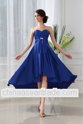 MY213016 Short Front Long Back Royal Blue Formal Girls Wedding Party Dress