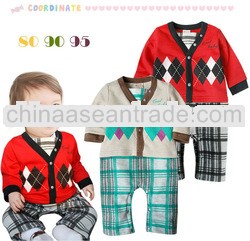 More Popular Tartan Pattern Baby Boys Autumn Bodysuit