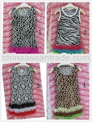 NEW ARRIVAL 100%cotton sexy top dress, tank dress with chiffon ruffle