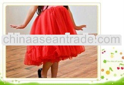 New Fashion Red Nylon Chiffon Fluffy Pettiskirt/tutus/dress for girls