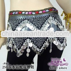 New style belly dance hip scarf &belly dance coins scarf costume