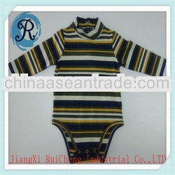 OEM beautiful infant clothing long sleeve spandex 210 GRS single jersey yarn dyed baby rompers carte