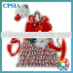 Petti ruffle dress Prined Latest design dress with Poof flower Sash for girls Xmas Party outfit