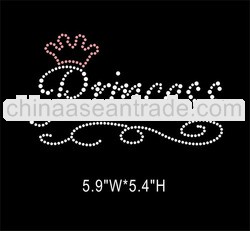 Princess rhinestone iron on transfer design for T-shirt