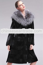 QD27558 women whole-sale whole-hide rex rabbit fur coat