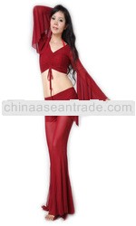 SWEGAL wholesale red belly dance costumes sexy top and pants SGBDT13041