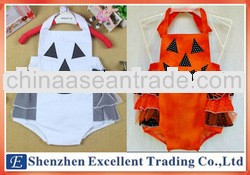 Smiling Face or Halloween Pumpkin Face Pattern Bandage Baby Romper