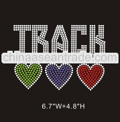 Track iron on rhinestone transfer design bling for tshirt