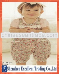 Unique Beige Shivering Flowers Lace Baby Romper Wholesale