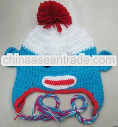 Wholesale Baby Boys Girls Handmade Knitted Monkey Hat Beanie Caps