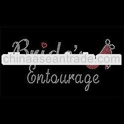 bride's entourage crystal rhinestone iron on transfer