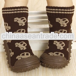 brown car baby boy cotton socks