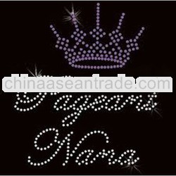 crown letter rhinestone transfer motif