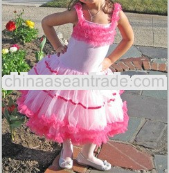 girls pink fluffy chiffon flower tutu skirt for baby