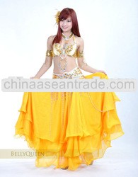 gold costume belly dance,belly dancing costumes,BellyQueen