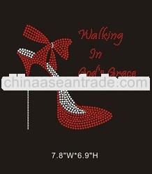 graceful high heel rhinestone heat transfer motif for T-shirt and hoodie