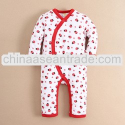 mom and bab 2013 Winter baby wear 100% cotton quilted long romper