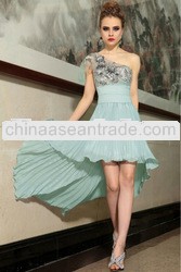 noble purity light blue translucent long evening dress top quality 2013