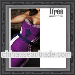 noble purple off the shoulder studded bandage dress