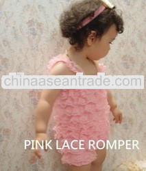 pink lace petti rompers for baby bady suit for baby